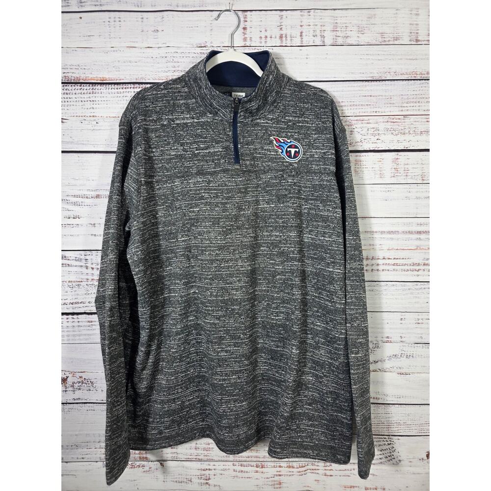 Tennessee Titans NFL Team Apparel Quater Zip Pullover Fleece Men's 2XL Gray